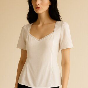 Nordstrom Ivory Lace Detail Top